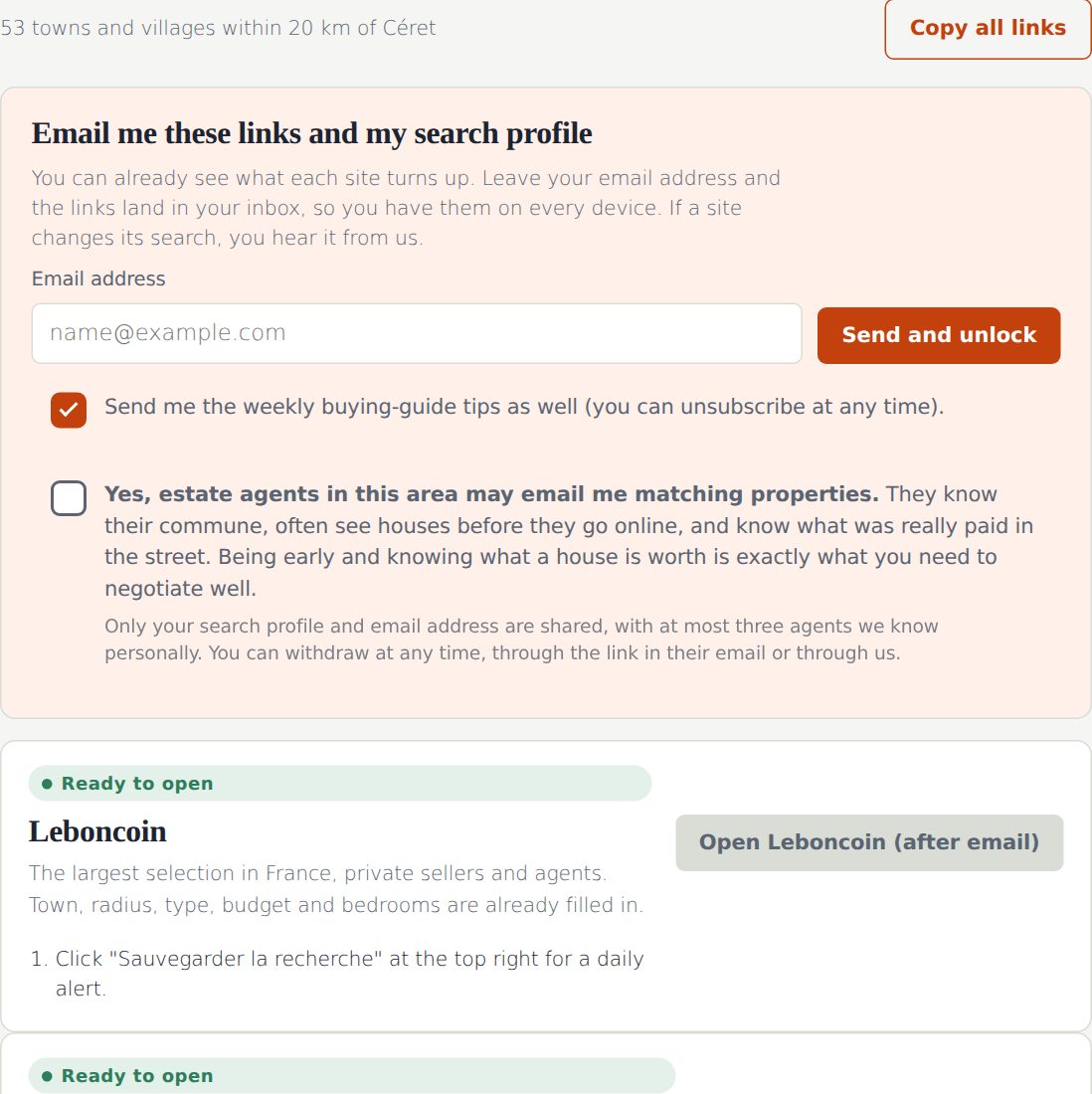 New: the Search Helper. Fill in once, search six French property sites.